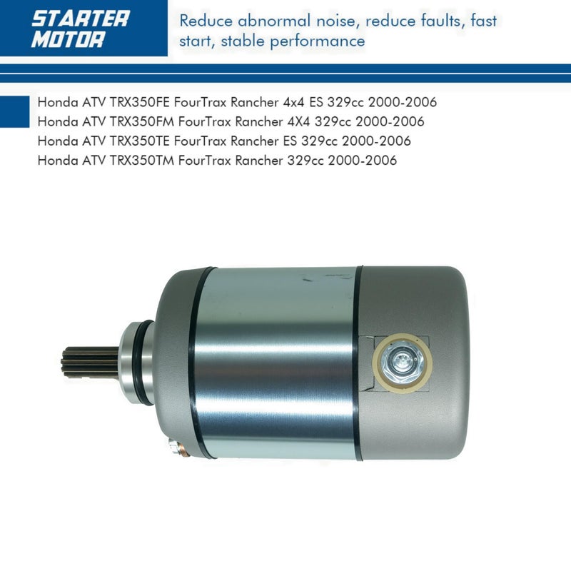 TOPSCOPE Starter Motor for 2000-2006 Honda 350 Four Trax FourTrax Rancher TRX350FE TRX350FM TRX350TE TRX350TM with Replace OE # 410-54038 18607 HA-116 495753 2-2764-MT 31200-HN5-671 - Image 3